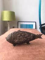 Authentic Dhokra Lost-Wax Bronze Fish Sculpture – India, Ophalen of Verzenden, Zo goed als nieuw, Rechthoekig, Minder dan 25 cm