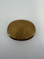 Messing/bronzen ovale snuif- of pillendoos (11 cm), Antiek en Kunst, Ophalen of Verzenden, Brons