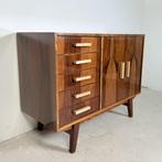 Hoogglans vintage dressoir in Scandinavische stijl, 100 tot 150 cm, Scandinavisch, Ophalen of Verzenden, Zo goed als nieuw