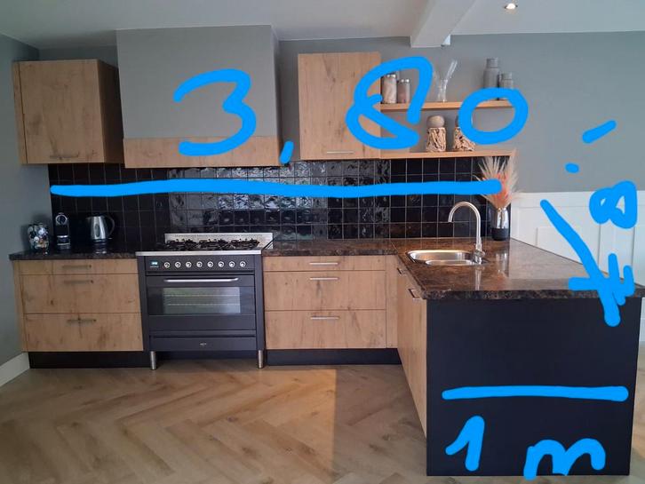 Zeer nette hoekkeuken, Huis en Inrichting, Keuken | Complete keukens, Zo goed als nieuw, Hoekkeuken, Overige kleuren, Graniet of Steen