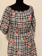 Zomerjurk Offshoulder met bloemenprint maat 38 H&M Divided, Kleding | Dames, Maat 38/40 (M), H&M, Zwart, Ophalen of Verzenden