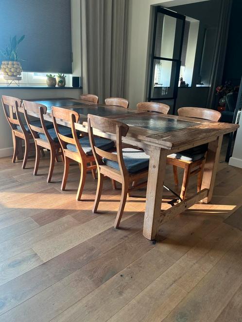 8 teakhouten eetkamerstoelen, Huis en Inrichting, Stoelen, Gebruikt, Vijf, Zes of meer stoelen, Hout, Bruin, Ophalen