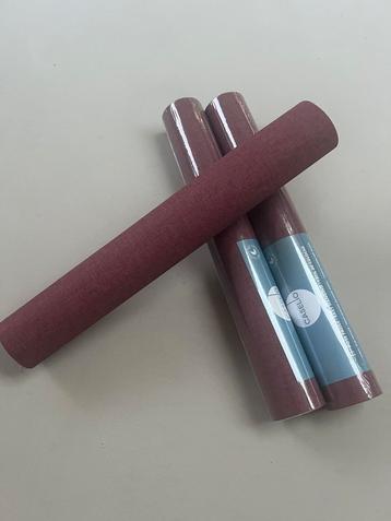 Caselio linen behang 3 rollen roze/bordeaux beschikbaar voor biedingen