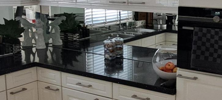 Zwart met glitter composiet keukenbladen 3 stuks, Huis en Inrichting, Keuken | Keukenelementen, Gebruikt, Minder dan 100 cm, 150 tot 200 cm