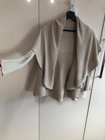 Gebreide vest / oversized open vest / wijde cardigan beige beschikbaar voor biedingen