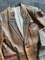 Vintage Bruine Leren Jas oktoberfest set, Ophalen of Verzenden, Gedragen, Maat 52/54 (L), Overige thema's