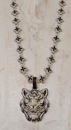 Prachtige Clover zwart zilveren 925 ketting, Ophalen of Verzenden, Nieuw, Goud, Goud