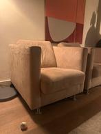 Twee fauteuils Piet Klerkx, suède-look, Ophalen of Verzenden, Gebruikt, Stof, 75 tot 100 cm