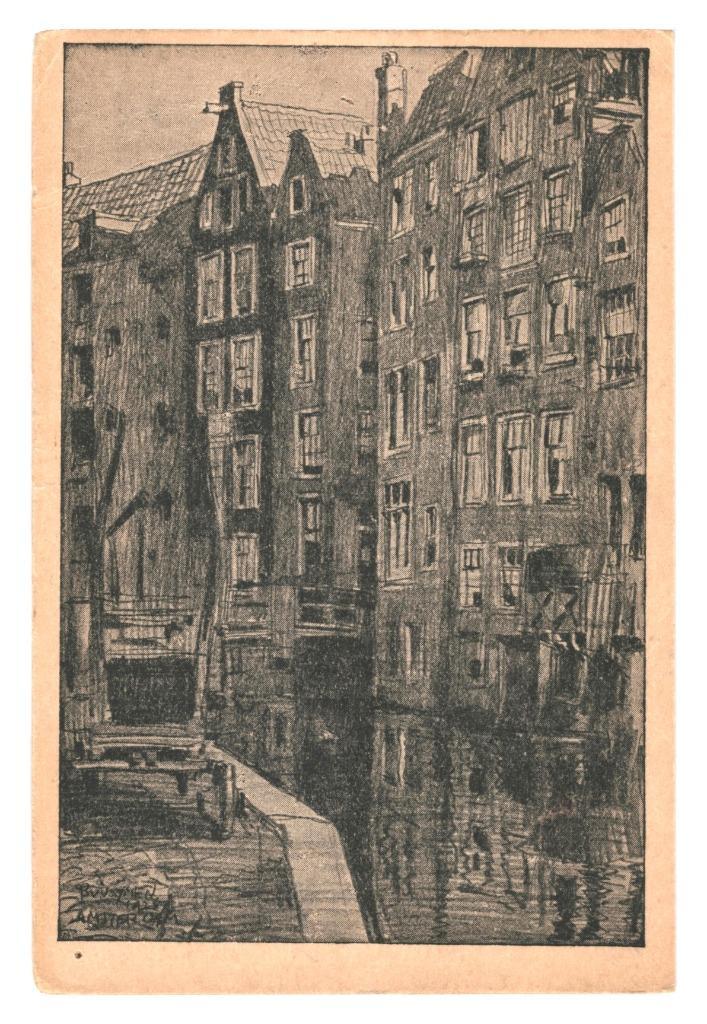 978115 Amsterdam B v Vlijmen OZ Achterburgwal ., Verzamelen, Ansichtkaarten | Nederland, Ongelopen, Noord-Holland, Ophalen of Verzenden