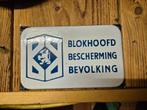 Emaille bordje bbb blokhoofd bescherming bevolking, Antiek en Kunst, Ophalen of Verzenden