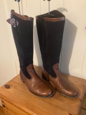 Bruin donkerblauwe suede leren hoge laarzen van Gabor, 40,5 beschikbaar voor biedingen