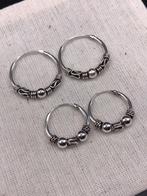 Creolen Set met Balinese Stijl Accent - 925 Sterling Zilver, Ophalen of Verzenden, Nieuw, Zilver, Zilver