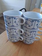 6 kopjes Blauw Saks Jäger Kuesenberg Hotelqualitat kopjes, Huis en Inrichting, Gebruikt, Ophalen of Verzenden, Overige stijlen