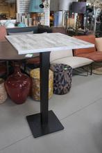 Vierkante bartafel statafel metaal melamine houtlook 70 x 70