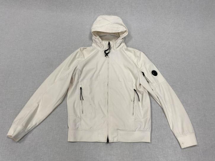 C.P Company Soft Shell Jacket White Size 52, Kleding | Heren, Jassen | Zomer, Zo goed als nieuw, Maat 48/50 (M), Wit, Verzenden
