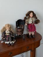 Vintage poppen en poppenwagentje., Antiek en Kunst, Ophalen