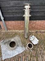 Kachelpijp doorvoerset 125mm dubbelwandig rvs, Huis en Inrichting, Kachels, Ophalen, Gebruikt, Hout, Overige soorten