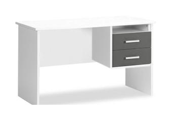 Bureau met 2 laden. Kleur wit/donkergrijs  beschikbaar voor biedingen