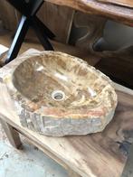 Waskom versteend hout wasbak fontein riverstone onyx marmer, Minder dan 50 cm, Nieuw, Ophalen of Verzenden, Minder dan 100 cm