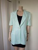 Escada zomer blazer korte mouw groen wit maat 42/44, Maat 42/44 (L), Escada, Ophalen of Verzenden, Zo goed als nieuw