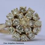 14 kt gouden ring 1.80 ct diamanten briljanten rozet, Goud, Goud, Met edelsteen, Ophalen of Verzenden