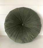 Prachtig rond fluwelen groen kussen, Huis en Inrichting, Woonaccessoires | Kussens, Verzenden, Zo goed als nieuw, Groen, Rond