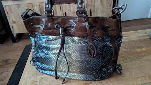 Francesco Biasia Python schoudertas, Sieraden, Tassen en Uiterlijk, Tassen | Damestassen, Zo goed als nieuw, Schoudertasje, Bruin