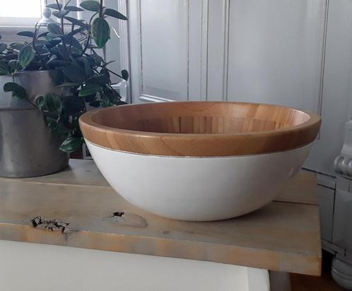 Bamboe schaal -  saladeschaal - fruitschaal , Huis en Inrichting, Keuken | Servies, Gebruikt, Schaal of Schalen, Overige stijlen