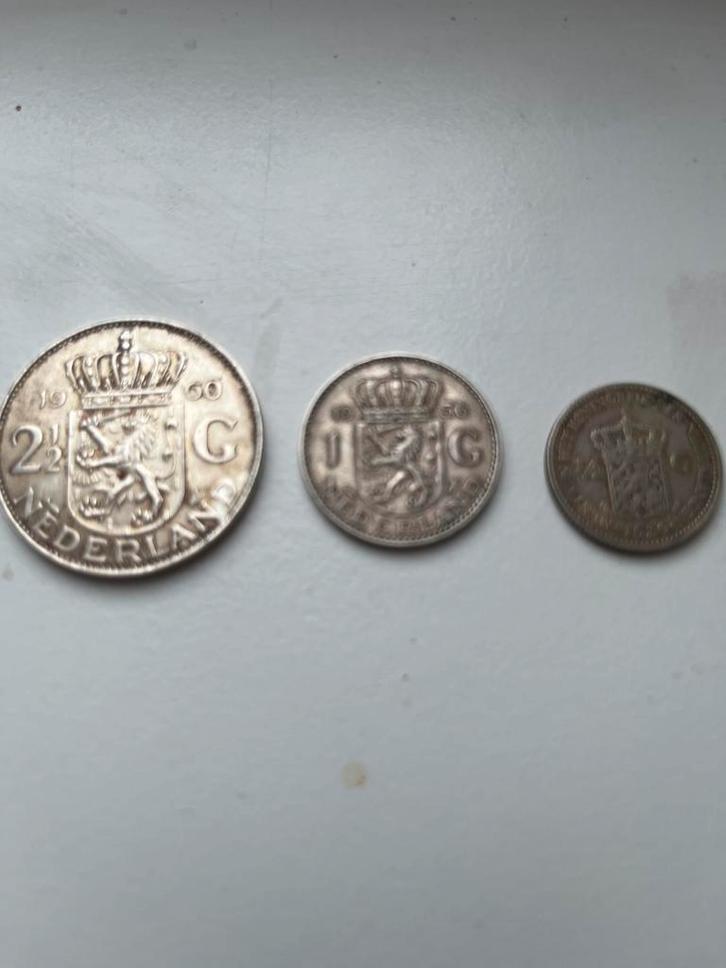Zilveren Guldens en Rijksdaalder Juliana, Postzegels en Munten, Munten | Nederland, Setje, 2½ gulden, Koningin Juliana, Zilver