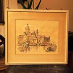 Litho Amsterdam Prins Hendrikkade Ets Henk Hoefman Vintage, Ophalen of Verzenden
