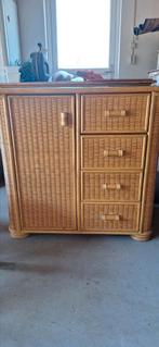 Rotan bamboe ladenkast boho vintage, Huis en Inrichting, Kasten | Ladekasten, Ophalen, 50 tot 100 cm, Zo goed als nieuw, 3 of 4 laden