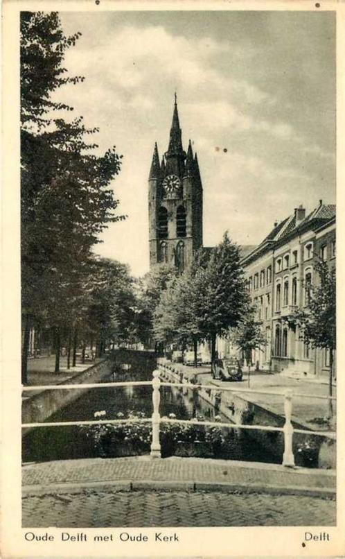 (300-269-009) Delft Oude Delft met Oude Kerk, Verzamelen, Ansichtkaarten | Nederland, Zuid-Holland, Verzenden