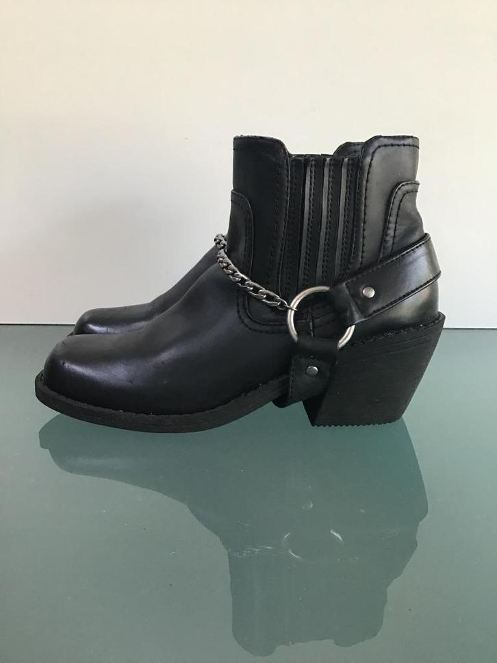 GRATIS VERZENDEN | Nieuwe bohemian zwarte bikerboots 38, Kleding | Dames, Schoenen, Nieuw, Lage of Enkellaarzen, Zwart, Verzenden