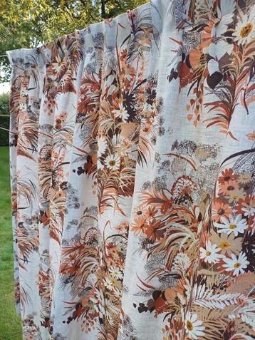 set Franse Brocante Gordijnen met Bloemen katoen linnen  beschikbaar voor biedingen