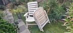 TuinsetTafel rond 3 kuipstoelen 2 inklapbare stoelen kussens, Ophalen, Gebruikt, Kunststof, Inklapbaar
