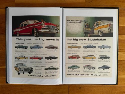 Map met advertenties van Amerikanen, jaren 50 en 60, Boeken, Auto's | Folders en Tijdschriften, Gelezen, Overige merken, Ophalen of Verzenden