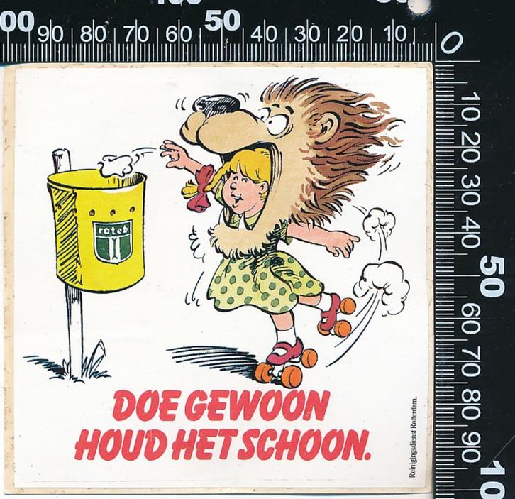 Sticker: Roteb - Doe gewoon houd het schoon (1), Verzamelen, Stickers, Zo goed als nieuw, Bedrijf of Vereniging, Ophalen of Verzenden