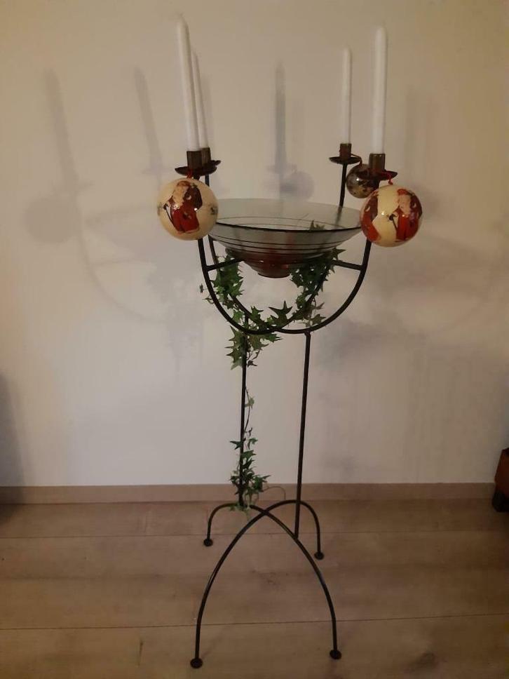 Kandelaar met schaal, Huis en Inrichting, Woonaccessoires | Kandelaars en Kaarsen, Zo goed als nieuw, Kandelaar, 75 cm of meer