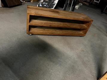 TV meubel - massief teak hout (soepele wielen) beschikbaar voor biedingen
