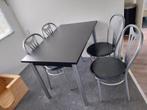 Tafel met 4 stoelen, Huis en Inrichting, Tafels | Eettafels, Ophalen, Gebruikt, Rechthoekig, 50 tot 100 cm