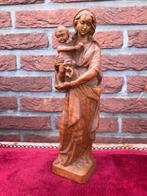 handgestoken houten beeld, Maria met kindje Jezus, Antiek en Kunst, Kunst | Beelden en Houtsnijwerken, Ophalen of Verzenden