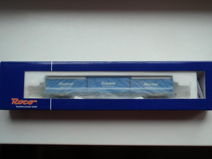 ROCO SBB Cargo Sgns met REXWAL containers, Hobby en Vrije tijd, Modeltreinen | H0, Nieuw, Wagon, Gelijkstroom, Roco, Ophalen of Verzenden