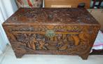 GROOT Antiek Chinese handgesneden kamferhouten kist koffer, Huis en Inrichting, Ophalen, Gebruikt, 100 tot 150 cm, 50 tot 75 cm