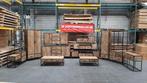 Mangohouten nachtkastje met zwart metaal, Huis en Inrichting, Slaapkamer | Nachtkastjes, Nieuw, 45 tot 65 cm, Hout, 55 tot 70 cm