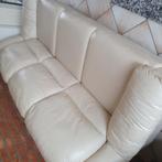 wit leren bankstel en stoel, Huis en Inrichting, Banken | Sofa's en Chaises Longues, Ophalen, Gebruikt