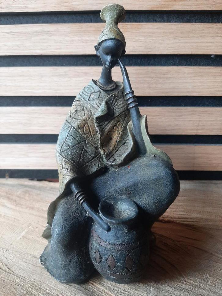 Afrikaans Beeldje - Handgemaakt, Antiek en Kunst, Kunst | Niet-Westerse kunst, Ophalen of Verzenden