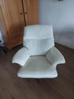 Witte leren lounge stoel, Ophalen of Verzenden