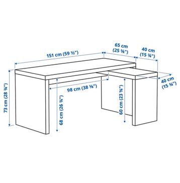 Ikea Malm bureau wit met uitschuifbaarblad - afbeelding 10