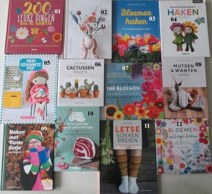 Haakboeken,Breiboeken,Bloemen haken,Cactussen,Mutsen,Wanten, Hobby en Vrije tijd, Breien en Haken, Zo goed als nieuw, Breien of Haken
