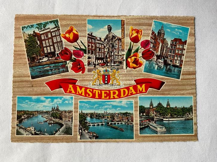Amsterdam zesluik kaart, Verzamelen, Ansichtkaarten | Nederland, Ongelopen, Noord-Holland, 1960 tot 1980, Ophalen of Verzenden